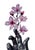 This artwork features a striking black hand emerging from a smooth, white background, delicately grasping a branch adorned...