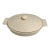 Blue Harbor Collection Cream Embossed Floral 2.5-Quart Oval Covered Casserole Dish For Sale
