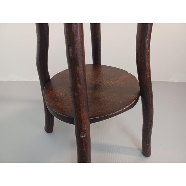 Wood Brutalist High Stool, 1950s For Sale - Image 7 of 15