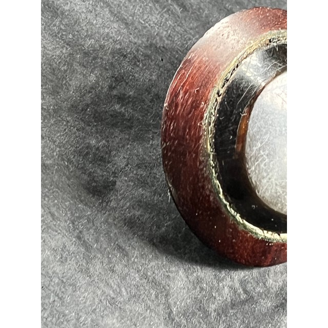 1970s Vintage Sculptural Wooden Dome Earrings, Pair For Sale - Image 4 of 7