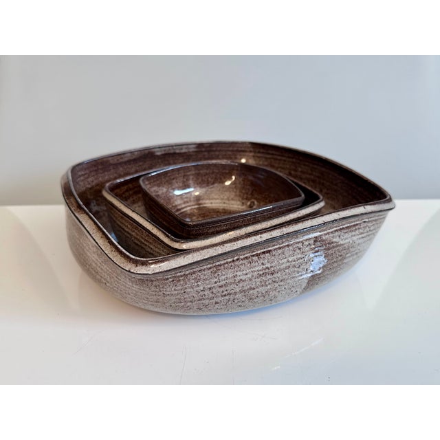 Square Handcrafted Ceramic Art Bowls from Serocka, Germany, 1970s, Set of 3 For Sale - Image 14 of 15
