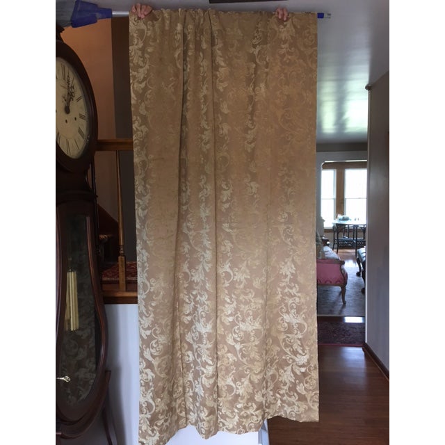 Gold Damask Drapery Panels A Pair Chairish