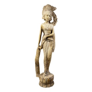Statue of a Balinese Woman in Traditional Dress, 1970s For Sale