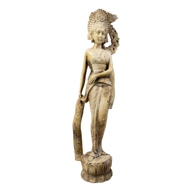 Statue of a Balinese Woman in Traditional Dress, 1970s For Sale