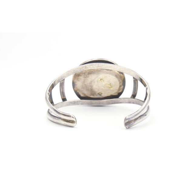 Metal Late 20th Century Southwestern Jasper Sterling Silver Cuff Bracelet For Sale - Image 7 of 10