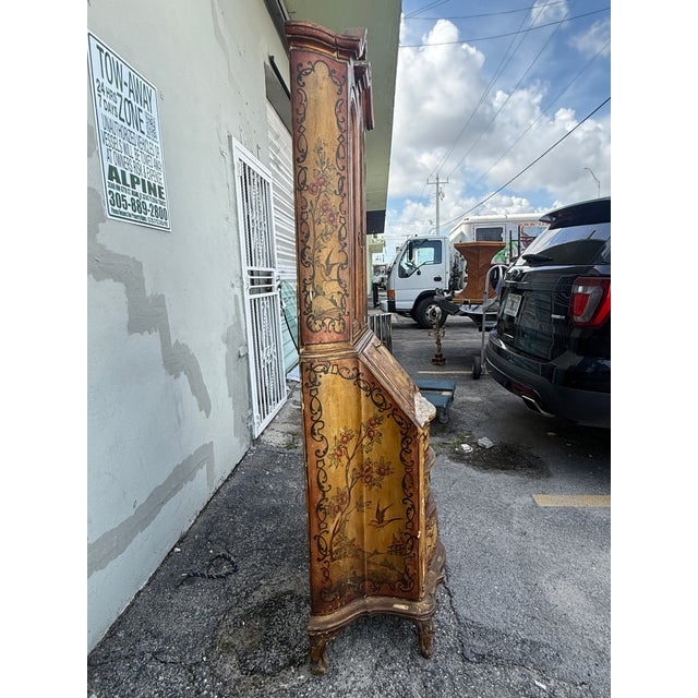 Antique Italian Venetian Hand Painted Secretary Desk For Sale - Image 10 of 18