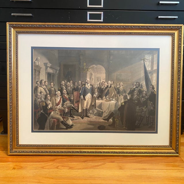 This large, handsome engraving entitled Washington and His Generals depicts this historic event. Washington is shown in...