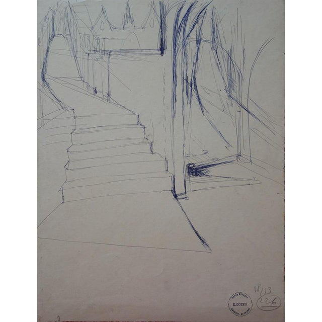Edouard Goerg, Perspectives of a Cathedral, Ink on Paper For Sale - Image 4 of 6