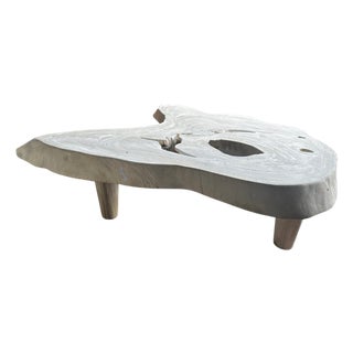 Andrianna Shamaris Amorphous Mid Century Style Bleached Coffee Table For Sale