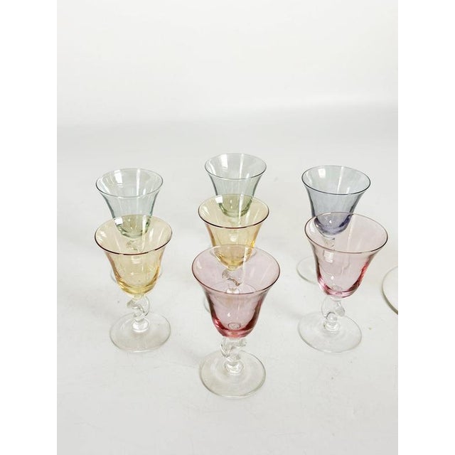 2000 - 2009 20th Century Italian Multicolored Art Glass Carafe and Glasses, Italy, Set of 8 For Sale - Image 5 of 13