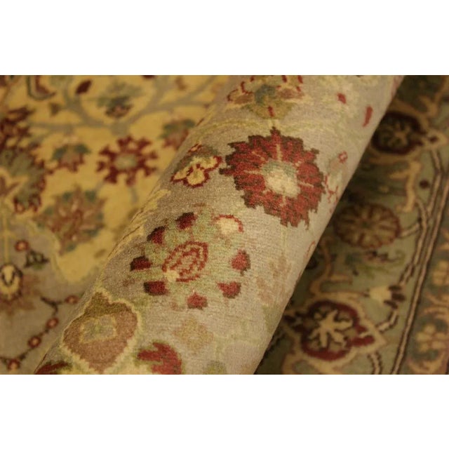 1980s Shabby Chic Tabriz Ivory/Lt. Green Wool Rug - 4'2 X 6'4 For Sale - Image 4 of 8