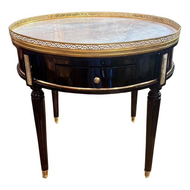 Jansen Manner Black Lacquer Side Table For Sale