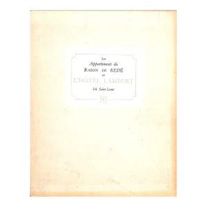 Les Appartements Du Baron De Redé en L'Hôtel Lambert, Isle Saint-Louis 1954
