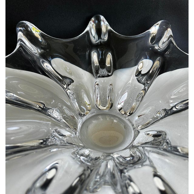 French Art Vannes Blown Glass Crystal Decorative Bowl 1970s For Sale In Miami - Image 6 of 8