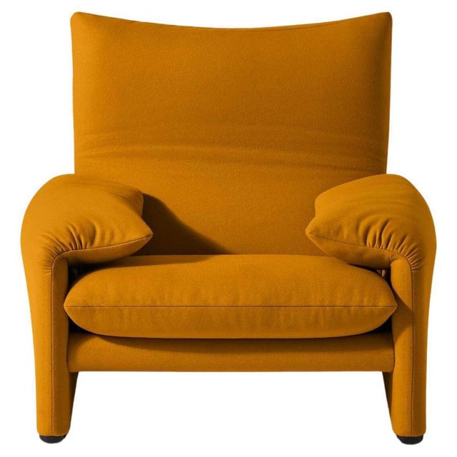 Mid-Century Modern Maralunga Armchair in Fabric, Italy For Sale - Image 10 of 10