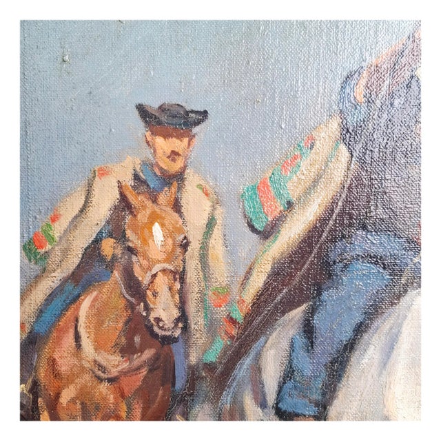 Janos Viski, Horse Driver in the Puszta, 1950s, Oil on Canvas For Sale - Image 7 of 13