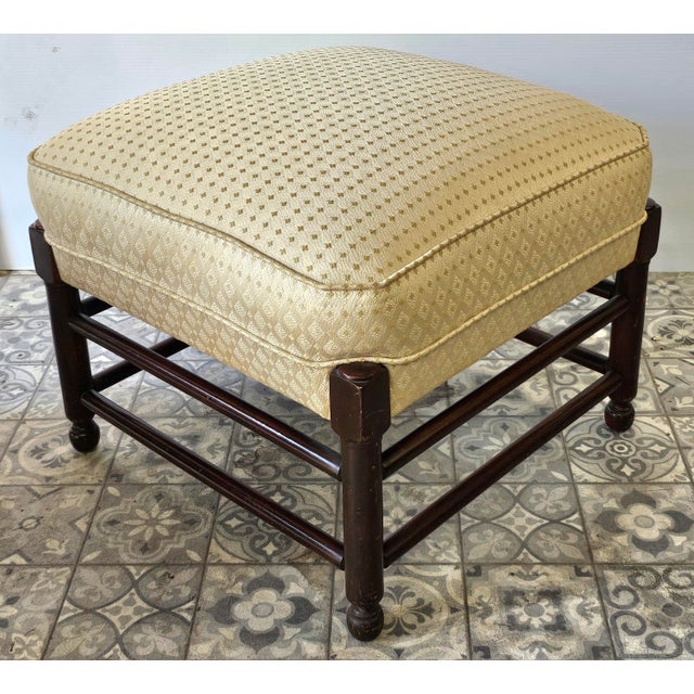 Wood Mid 20th Century Stickley English Colonial Cherry Valley Collection Lounge Chair and Ottoman Set For Sale - Image 7 of 12