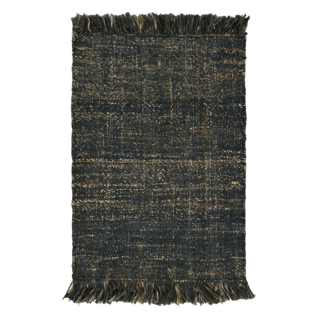 Rug & Kilim Rug & Kilim Textured Blue and Beige Hemp Rug, 9' x 9' For Sale - Image 4 of 4