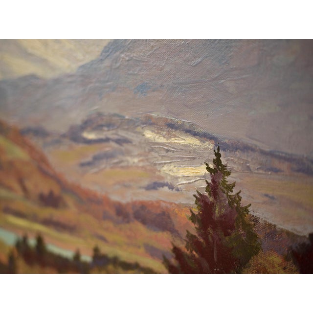 Alpine Landscape, 1940s, Oil on Canvas For Sale - Image 7 of 17