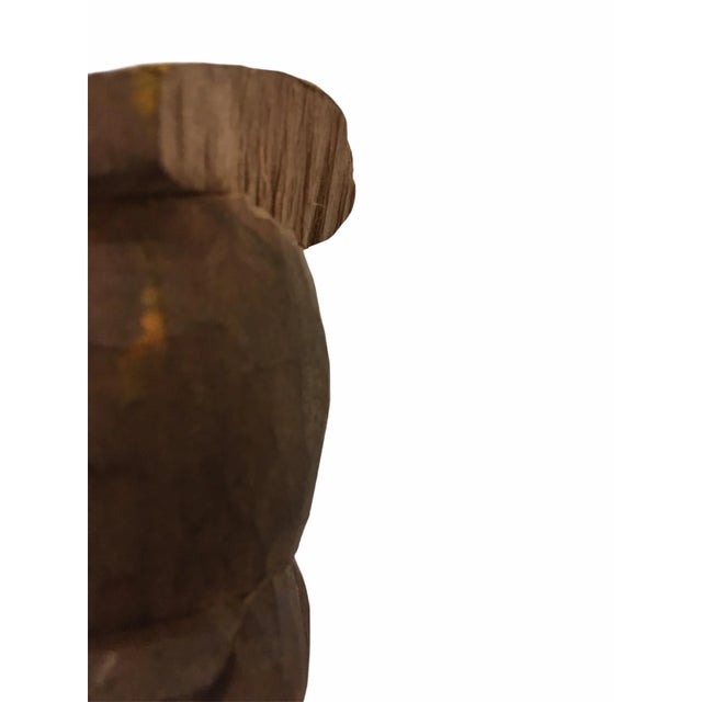 1940s Raw Carved Wood Taiwanese Deity Statue For Sale - Image 9 of 13