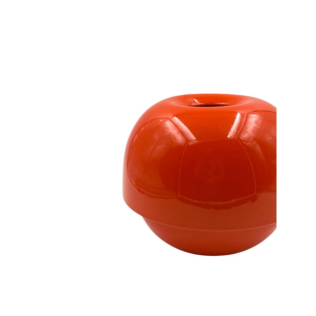 Space Age Orange Ceramic Vase, Sicart Italy Circa 1970 For Sale - Image 12 of 14