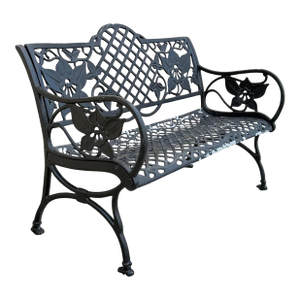 Mid 20th Century Contemporary Art Nouveau Style Cast Aluminum Garden Patio Garden Bench Loveseat
