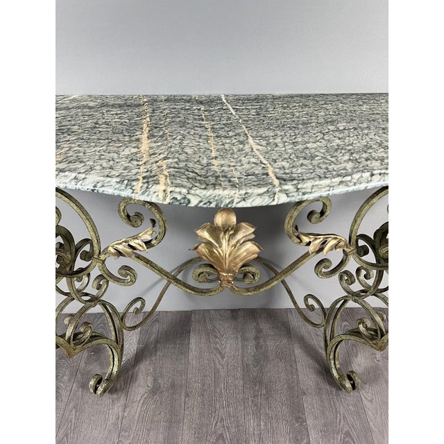Metal Wrought Iron Wall Console, 20th Century For Sale - Image 7 of 10