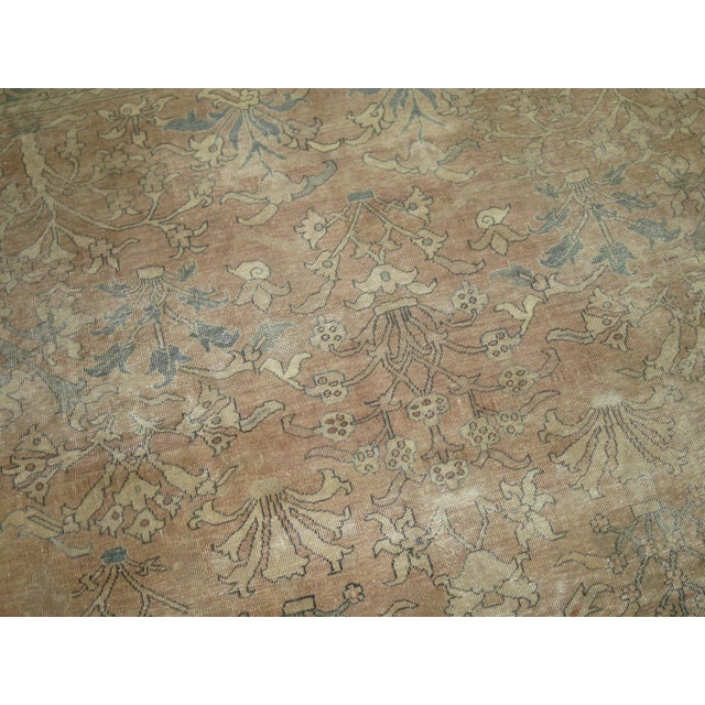 Early 20th Century Zabihi Collection Camel Taupe Room Size Indian Rug - 9'2" x 11'9" For Sale - Image 10 of 12