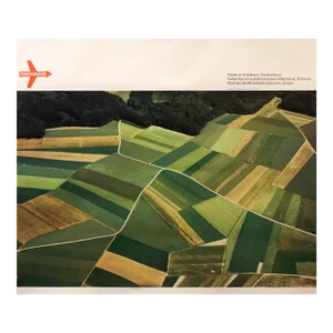 1971 Original Swissair Travel Poster, Fields in Solothurn (Switzerland)