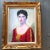 Wood Original Vintage Female Portrait Painting Gilt Wood Frame For Sale - Image 7 of 7