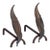 1950s Leaf Flame, Bronze, and Iron and Irons For Sale