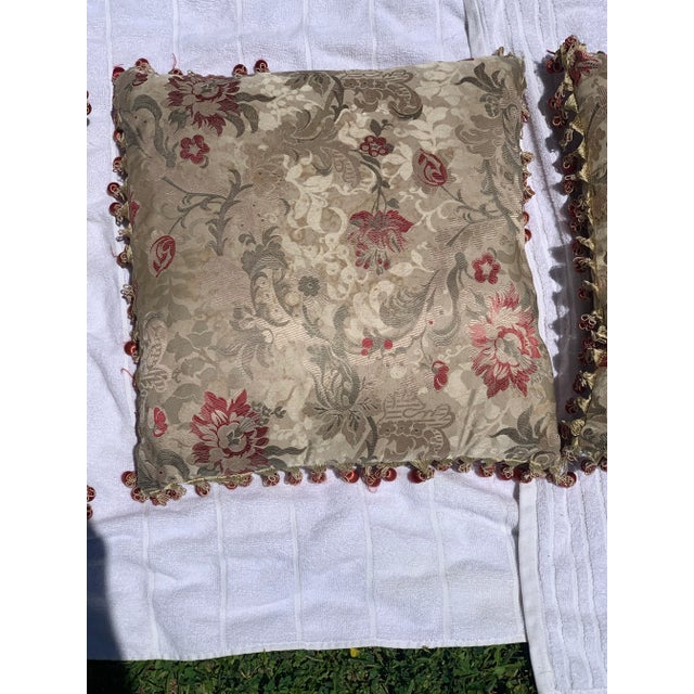 Vintage Floral Classical Pillows- Set of 5 For Sale - Image 4 of 13