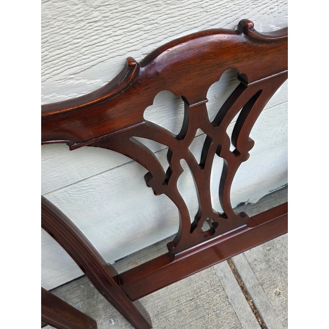 Chippendale Drexel 18th Century Classics Twin Mahogany Headboards - A Pair For Sale - Image 16 of 17