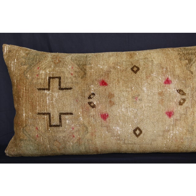 Camel Handmade Turkish Soft Color Tones Rug Pillow Cvoer -17'' X 36'' For Sale - Image 8 of 14