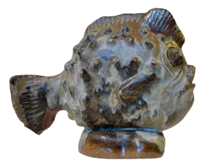 Midcentury Lumpfish in Glazed Stoneware from Axella Denmark, 1970s