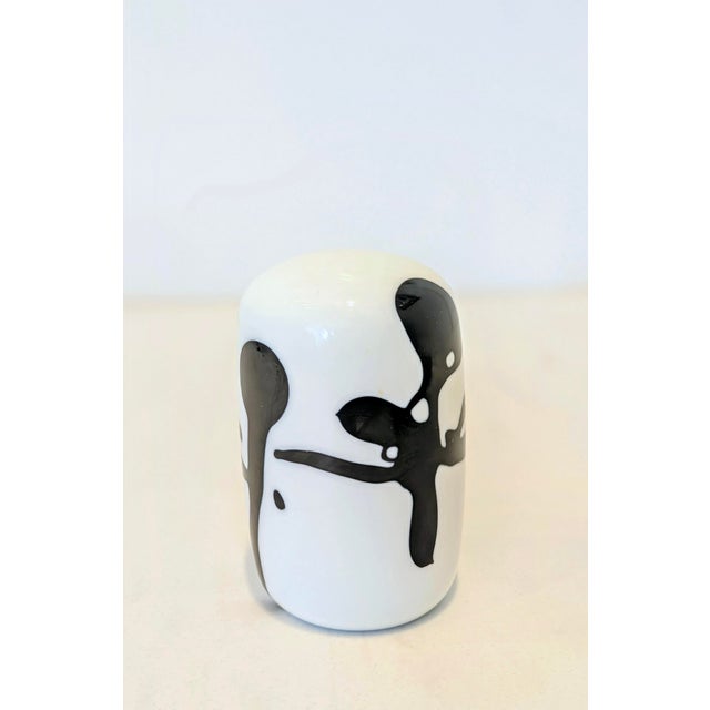 Vintage Cased Art Glass Paperweight, Black on White, C. 1970s-80s For Sale - Image 4 of 5