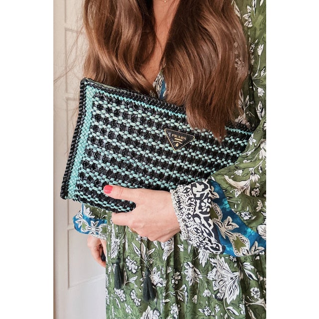 Prada Vintage Prada Madras Clutch For Sale - Image 4 of 14