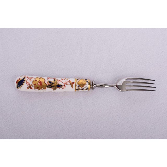 Silver Vintage Boxed Set of Royal Crown Derby “Asian Rose” Knives & Forks, ca.1950-1960 For Sale - Image 8 of 8