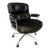 Herman Miller Eames Time Life Chair in Black Leather With Polished Chrome Base For Sale