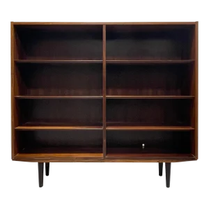 Large Danish Mid Century Modern Rosewood Bookcase, C. 1960's