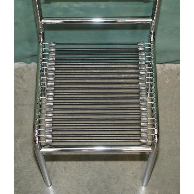 2000 - 2009 Chrome and Elastic Cord Dining Chairs by René Herbst for Sandows, Set of 6 For Sale - Image 5 of 12