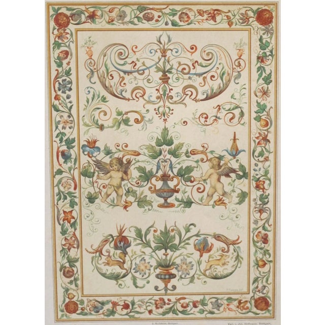Traditional Colorful Decorator Sheet - Cherubs C.1900 For Sale - Image 3 of 3