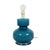 Italian Round Blue Ceramic Table Lamp, 1970s For Sale - Image 3 of 12