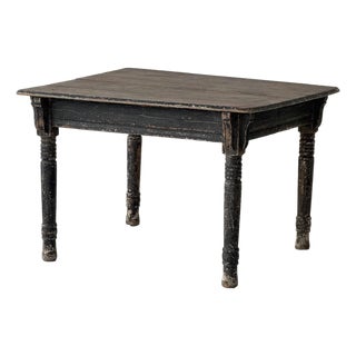 Primitive Painted Square Antique Dining Table For Sale