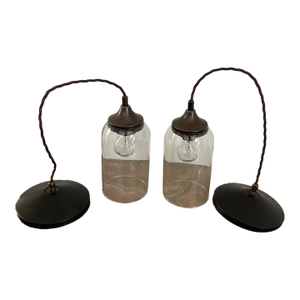 Obsolete Los Angeles Hanging Pendant Lights - a Pair