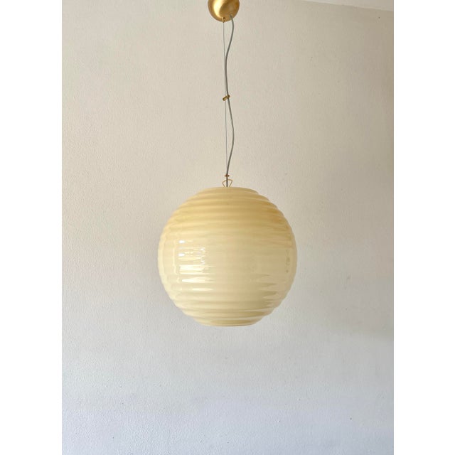 Vintage Modulo S40 Amber Murano Ceiling Lamp by Toso - Massari for Leucos, 1990s For Sale - Image 14 of 16