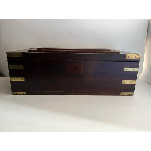 Late 19th Century Antique Campaign Style Lap Desk With Drawer For Sale - Image 5 of 12