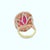 23.61 CTW Mid-Century Burmese Ruby & Diamond 18k Yellow Gold Ring, Size 4 For Sale - Image 4 of 13