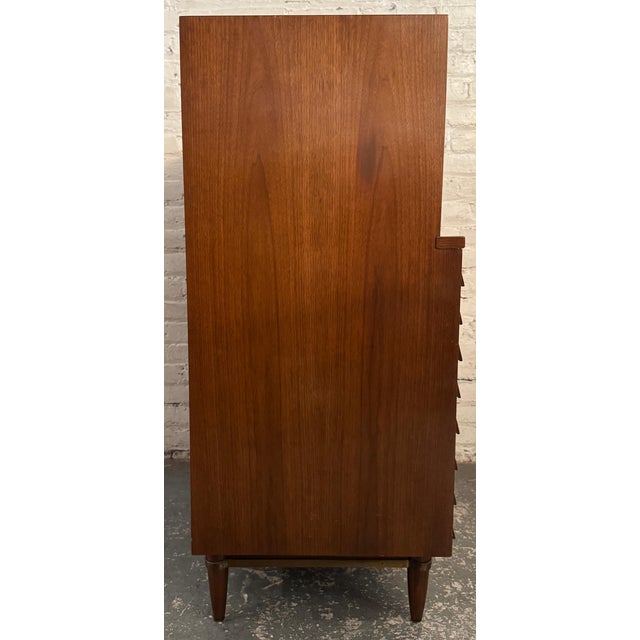 Late 20th Century Vintage Merton Gershun-Style Walnut Highboy Dresser by Carlton House For Sale - Image 5 of 17