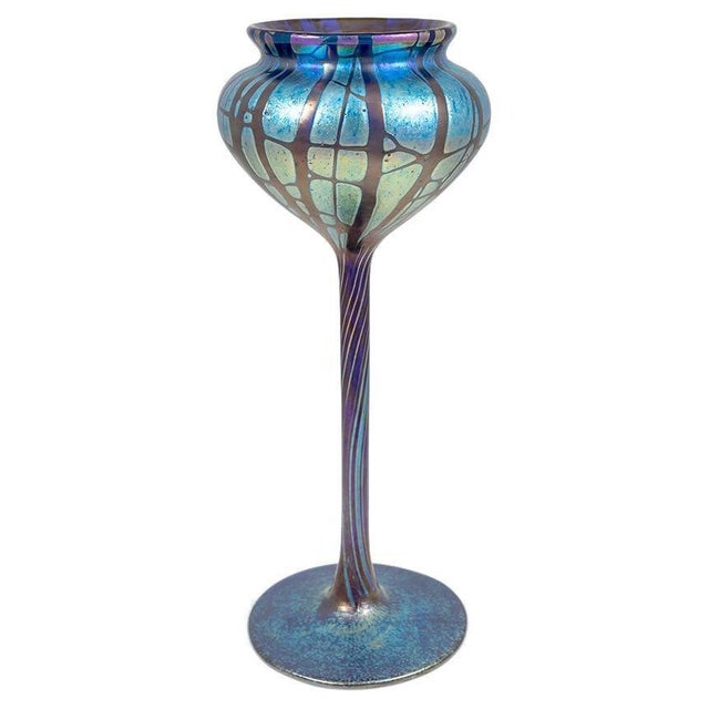 Glass Art Nouveau Bohemian Glass Vase in Cobalt Blue from Johann Loetz Witwe, 1900s For Sale - Image 7 of 7